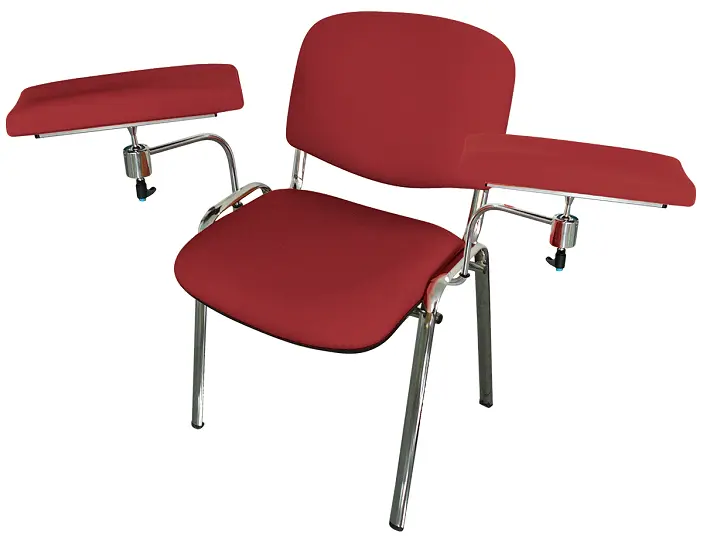 OZC - 02 židle odběrová s dvěma područkami, koženka HOLY CE 2 - koženka malinová